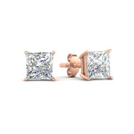 Load image into Gallery viewer, Princess Cut Diamond Stud Earring