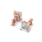 Load image into Gallery viewer, Princess Cut Diamond Stud Earring