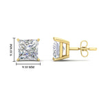 Load image into Gallery viewer, Princess Cut Diamond Stud Earring