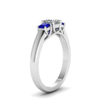 Load image into Gallery viewer, princess-cut-u-prong-three-stone-diamond-engagement-ring-with-blue-sapphire-in-14K-white-gold-FDENR578PRRGSABLANGLE2-NL-WG