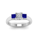 Load image into Gallery viewer, princess-cut-u-prong-three-stone-diamond-engagement-ring-with-blue-sapphire-in-14K-white-gold-FDENR578PRRGSABLANGLE5-NL-WG