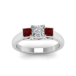 Load image into Gallery viewer, princess-cut-u-prong-three-stone-diamond-engagement-ring-with-ruby-in-14K-white-gold-FDENR578PRRGRUDRANGLE5-NL-WG