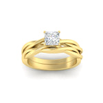 Load image into Gallery viewer, princess-cut-vine-inspired-solitaire-bridal-ring-set-in-yellow-gold-fdens8252prangle5-nl-yg.jpg?v=1767085009