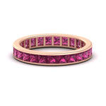 Load image into Gallery viewer, princess-cut-women_s-pink-sapphire-eternity-wedding-band-ring-in-rose-gold-FDEWB160PRBGSADRPI-4.00CT-NL-RG.jpg?v=1766128423