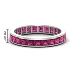 Load image into Gallery viewer, princess-cut-women_s-pink-sapphire-eternity-wedding-band-ring-in-white-gold-FDEWB160PRBGSADRPI-4.00CT-NL-WG-HW.jpg?v=1766128423