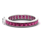 Load image into Gallery viewer, princess-cut-women_s-pink-sapphire-eternity-wedding-band-ring-in-white-gold-FDEWB160PRBGSADRPI-4.00CT-NL-WG-HW.jpg?v=1766128423