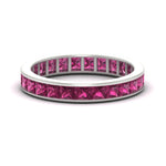 Load image into Gallery viewer, princess-cut-women_s-pink-sapphire-eternity-wedding-band-ring-in-white-gold-FDEWB160PRBGSADRPI-4.00CT-NL-WG.jpg?v=1766128423