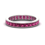 Load image into Gallery viewer, princess-cut-women_s-pink-sapphire-eternity-wedding-band-ring-in-white-gold-FDEWB160PRBGSADRPI-4.00CT-NL-WG.jpg?v=1766128423
