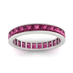Load image into Gallery viewer, princess-cut-women_s-pink-sapphire-eternity-wedding-band-ring-in-white-gold-FDEWB160PRBGSADRPIANGLE5-4.00CT-NL-WG.jpg?v=1766128423