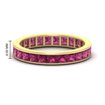 Load image into Gallery viewer, princess-cut-women_s-pink-sapphire-eternity-wedding-band-ring-in-yellow-gold-FDEWB160PRBGSADRPI-4.00CT-NL-YG-HW.jpg?v=1766128423
