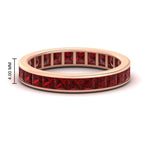 Load image into Gallery viewer, princess-cut-women_s-ruby-eternity-wedding-band-ring-in-rose-gold-FDEWB160PRBGRUDR-4.00CT-NL-RG-HW.jpg?v=1766128423