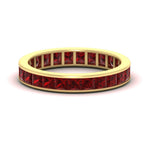 Load image into Gallery viewer, princess-cut-women_s-ruby-eternity-wedding-band-ring-in-yellow-gold-FDEWB160PRBGRUDR-4.00CT-NL-YG.jpg?v=1766128423