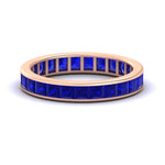 Load image into Gallery viewer, princess-cut-women_s-sapphire-eternity-wedding-band-ring-in-rose-gold-FDEWB160PRBGSABL-4.00CT-NL-RG.jpg?v=1766128423