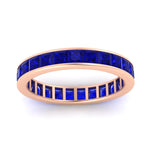 Load image into Gallery viewer, princess-cut-women_s-sapphire-eternity-wedding-band-ring-in-rose-gold-FDEWB160PRBGSABLANGLE5-4.00CT-NL-RG.jpg?v=1766128422
