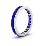 Load image into Gallery viewer, princess-cut-women_s-sapphire-eternity-wedding-band-ring-in-white-gold-FDEWB160PRBGSABLANGLE2-4.00CT-NL-WG.jpg?v=1766128422