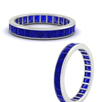 Load image into Gallery viewer, princess-cut-women_s-sapphire-eternity-wedding-band-ring-in-white-gold-FDEWB160PRBGSABLANGLE3-4.00CT-NL-WG.jpg?v=1766128423