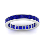 Load image into Gallery viewer, princess-cut-women_s-sapphire-eternity-wedding-band-ring-in-white-gold-FDEWB160PRBGSABLANGLE5-4.00CT-NL-WG.jpg?v=1766128422