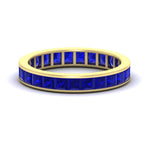 Load image into Gallery viewer, princess-cut-women_s-sapphire-eternity-wedding-band-ring-in-yellow-gold-FDEWB160PRBGSABL-4.00CT-NL-YG.jpg?v=1766128423