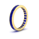 Load image into Gallery viewer, princess-cut-women_s-sapphire-eternity-wedding-band-ring-in-yellow-gold-FDEWB160PRBGSABLANGLE2-4.00CT-NL-YG.jpg?v=1766128422