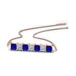 Load image into Gallery viewer, princess-diamond-horizontal-bar-pendant-with-blue-sapphire-in-FDPD8420GSABL-NL-RG