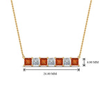 Load image into Gallery viewer, princess-diamond-horizontal-bar-pendant-with-orange-sapphire-in--FDPD8420GSAOR-NL-YG