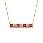 Load image into Gallery viewer, princess-diamond-horizontal-bar-pendant-with-orange-sapphire-in--FDPD8420GSAOR-NL-YG