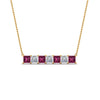 Load image into Gallery viewer, princess-diamond-horizontal-bar-pendant-with-pink-sapphire-in--FDPD8420GSADRPI-NL-YG