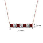 Load image into Gallery viewer, princess-diamond-horizontal-bar-pendant-with-ruby-in-FDPD8420GRUDR-NL-RG