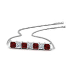 Load image into Gallery viewer, princess-diamond-horizontal-bar-pendant-with-ruby-in--FDPD8420GRUDR-NL-WG