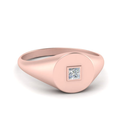 Single Diamond Signet Ring