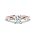 Load image into Gallery viewer, Baguette Thin Band Radiant Cut Engagement Ring