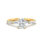 Load image into Gallery viewer, Baguette Thin Band Radiant Cut Engagement Ring