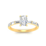 Load image into Gallery viewer, Baguette Thin Band Radiant Cut Engagement Ring