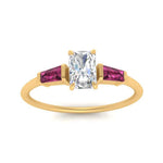 Load image into Gallery viewer, radiant-cut-bar-baguette-3-stone-pink-sapphire-engagement-ring-in-FDENS100RARGSADRPI-NL-YG