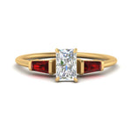 Load image into Gallery viewer, radiant-cut-bar-baguette-3-stone-ruby-engagement-ring-in-FDENS100RARGRUDR-NL-YG