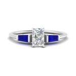 Load image into Gallery viewer, radiant-cut-bar-baguette-3-stone-sapphire-engagement-ring-in-FDENS100RARGSABL-NL-WG