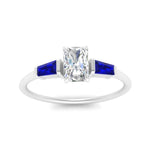 Load image into Gallery viewer, radiant-cut-bar-baguette-3-stone-sapphire-engagement-ring-in-FDENS100RARGSABL-NL-WG