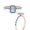 Load image into Gallery viewer, radiant-cut-blue-topaz-halo-petite-engagement-ring-in-rose-gold-FD8523RARGICBLTOANGLE3-NL-RG