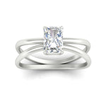 Load image into Gallery viewer, radiant-cut-crossover-solitaire-diamond-ring-for-her-in-white-gold-fdenr1008rarangle5-nl-wg
