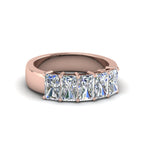 Load image into Gallery viewer, radiant-cut-diamond-five-stone-wedding-ring-in-rose-gold-FD8008RABHAND-1.5CT-NL-RG.jpg