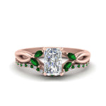 Load image into Gallery viewer, radiant-cut-engagement-ring-with-emerald-band-in-rose-gold-FD8300RAB3GEMGR-NL-RG.jpg