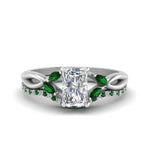 Load image into Gallery viewer, radiant-cut-engagement-ring-with-emerald-band-in-white-gold-FD8300RAB3GEMGR-NL-WG.jpg