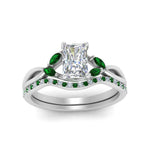 Load image into Gallery viewer, radiant-cut-engagement-ring-with-emerald-band-in-white-gold-FD8300RAB3GEMGR-NL-WG.jpg