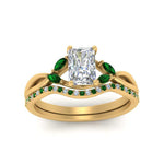 Load image into Gallery viewer, radiant-cut-engagement-ring-with-emerald-band-in-yellow-gold-FD8300RAB3GEMGR-NL-YG.jpg