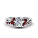 Load image into Gallery viewer, radiant-cut-engagement-ring-with-ruby-band-in-white-gold-FD8300RAB3GRUDR-NL-WG.jpg