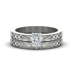 Load image into Gallery viewer, radiant-cut-filigree-single-stone-diamond-wedding-ring-set-in-white-gold-FDENS3289RA-NL-WG.jpg?v=1763371084