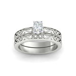 Load image into Gallery viewer, radiant-cut-filigree-single-stone-diamond-wedding-ring-set-in-white-gold-FDENS3289RAANGLE5-NL-WG.jpg?v=1763371084