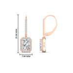 Load image into Gallery viewer, radiant-cut-halo-diamond-lever-back-earrings-2-carat-in-rose-gold-FD-EAR11235RAANGLE1-2.00CT-NL-RG-HW