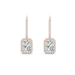 Load image into Gallery viewer, radiant-cut-halo-diamond-lever-back-earrings-2-carat-in-rose-gold-FD-EAR11235RAANGLE2-2.00CT-NL-RG