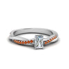 Load image into Gallery viewer, radiant-cut-infinity-twist-diamond-engagement-ring-with-orange-sapphire-in-14K-white-gold-FD8253RARGSAOR-NL-WG